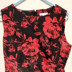Eva Mendes Flower Red /Black dress